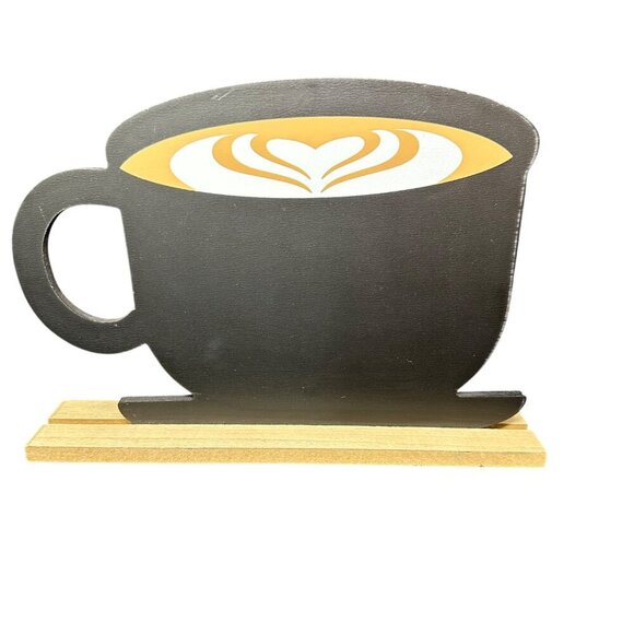 Chalkboard Café Latte Sign Coffee Bar Mug Decor Farmhouse Kitchen Eclectic 10" - Picture 2 of 9